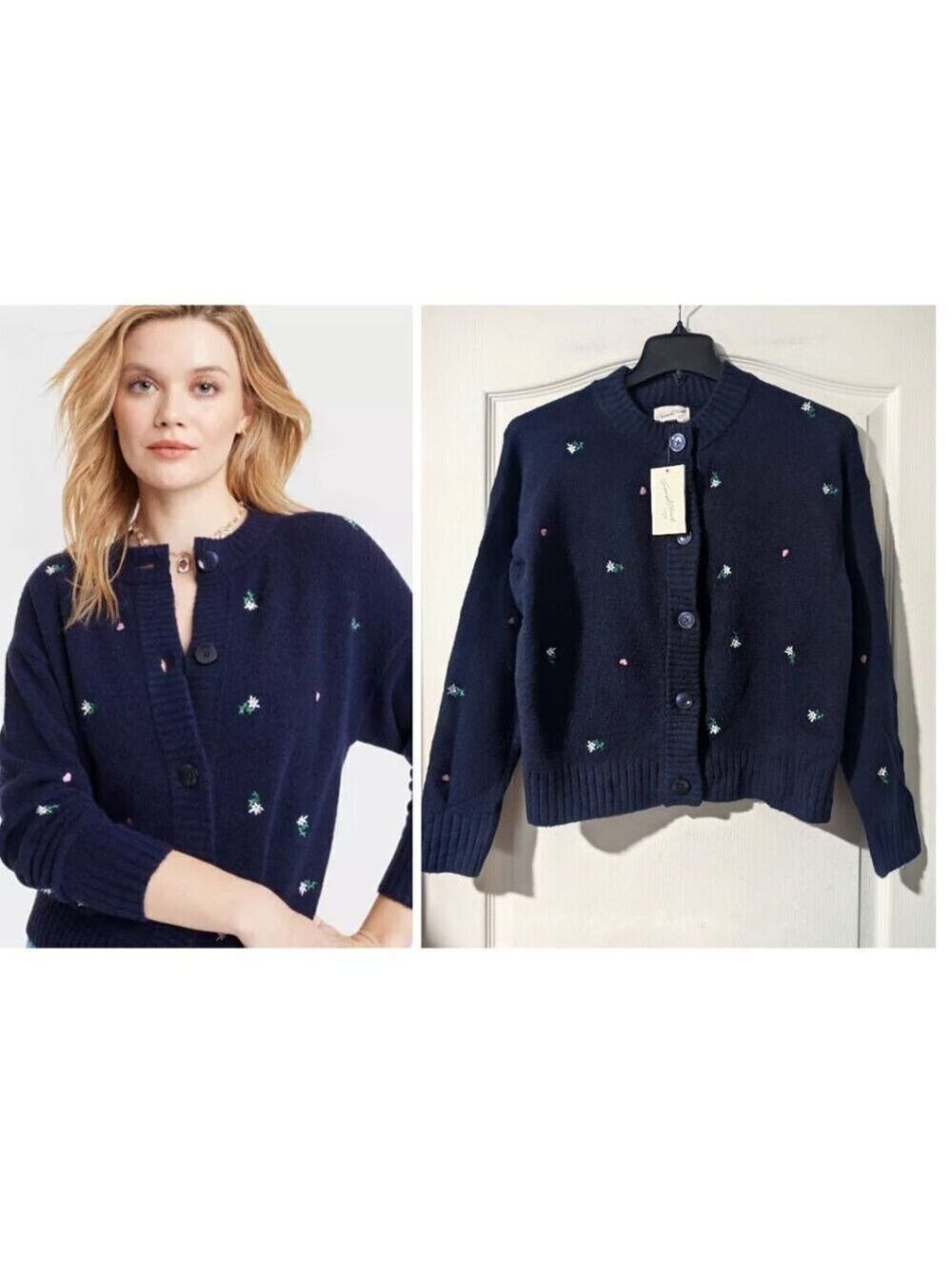 Universal Thread | Women's Floral Embroidered Button-Front Cardigan